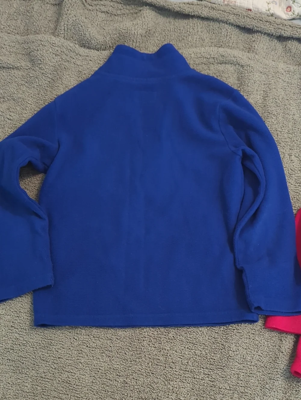 Lot Of 2 Boys Quarter Zip Fleece Pullover Sweatshirts, Size Small (5/6)